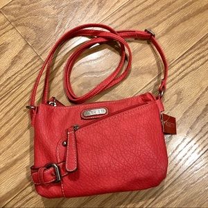 Rosetta Coral Leather Crossbody